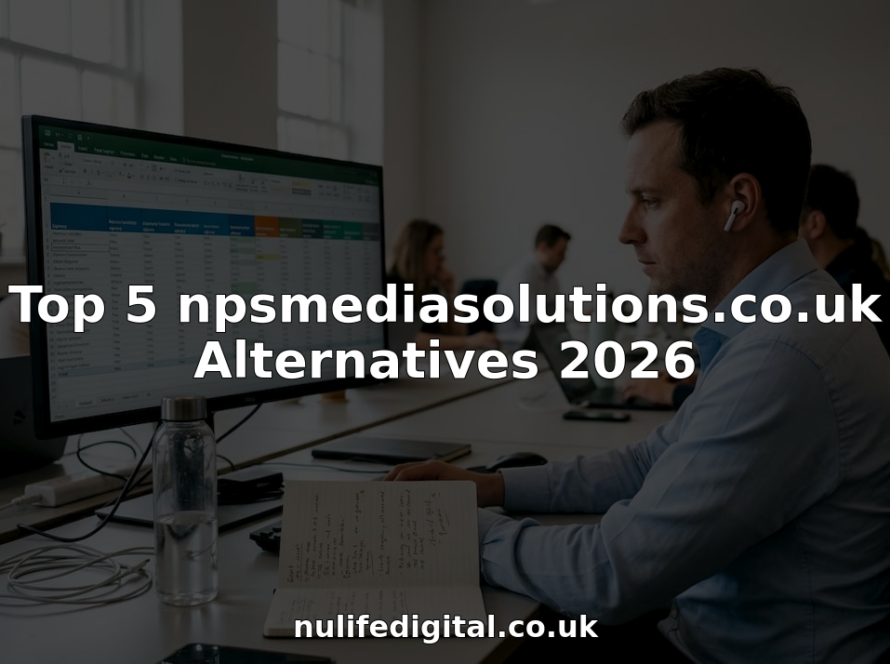 Project manager comparing digital agencies at desk