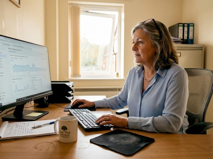 Care home manager reviews website analytics