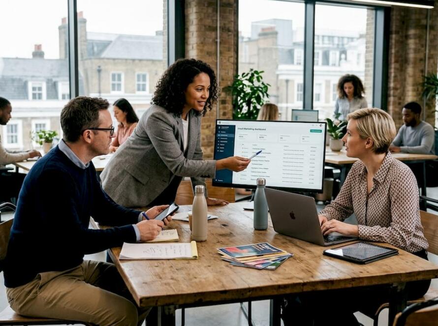 Team collaborating on omnichannel marketing